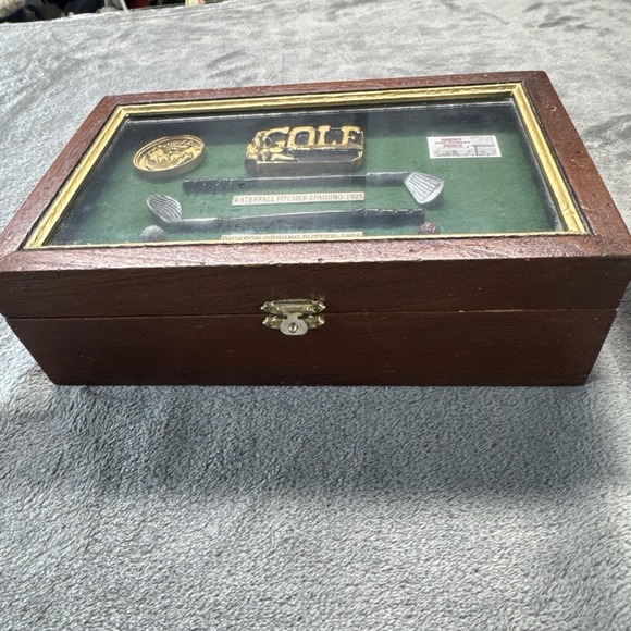 History of Golf Collectible Shadow Box Wood Framed Hanging Display Case - Picture 5 of 13
